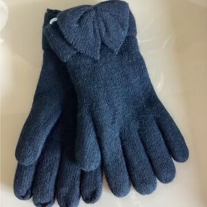 Angora Black Gloves